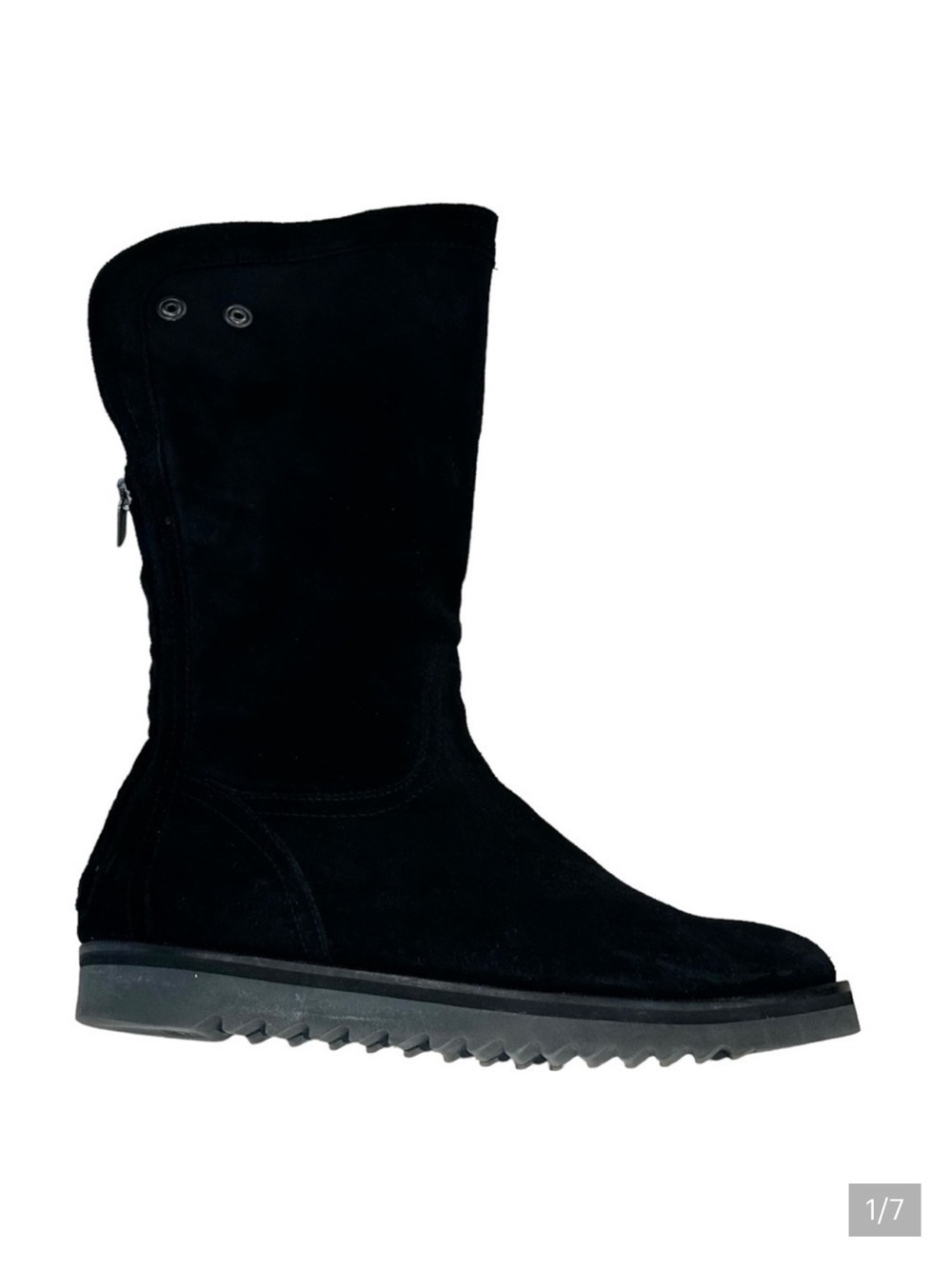 AQUATALIA Black Suede Adjustable Mid-Calf Cuff Boot Black‎ Suede Size 10